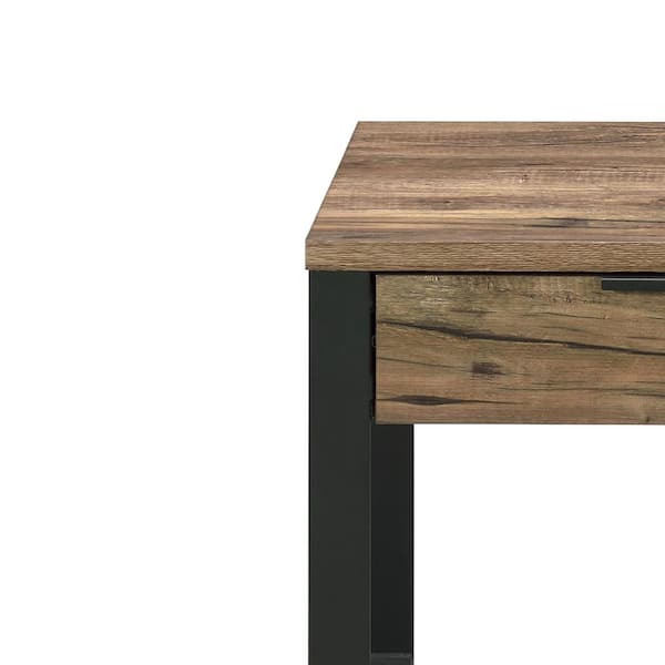 Acme Furniture Aflo 24 in. Weathered Oak and Black Finish
