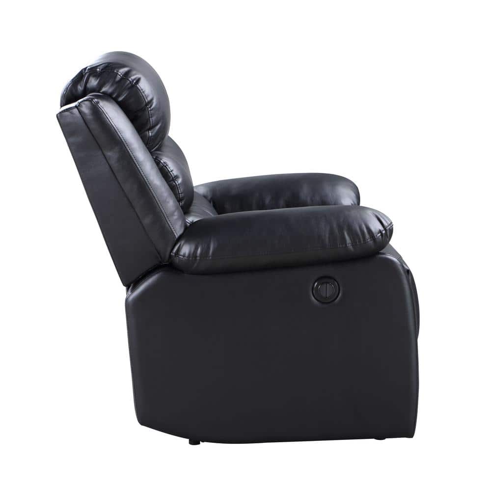 Black Faux Leather Lift Recliner with Manufactured Wood Frame