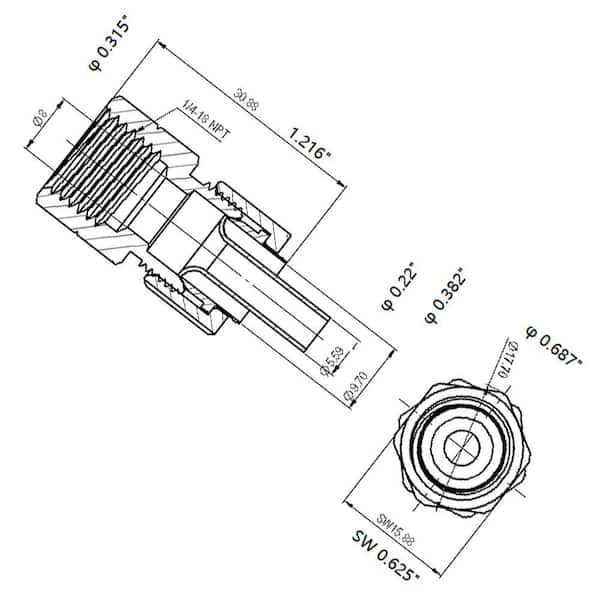 3/8 in. OD Compression x 1/4 in. FIP Brass Adapter Fitting