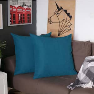 Honey Decorative Throw Pillow Cover Solid Color 26 in. x 26 in. Tahitian Tide Square Euro Pillowcase Set of 2
