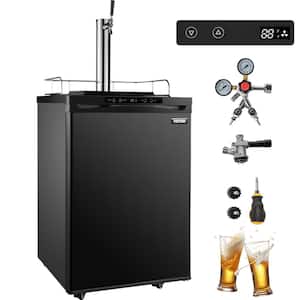 43 gal. Single Tap Beer Kegerator Refrigerator Mobile Stainless Direct Draw Beer Dispenser with LED Display in Black