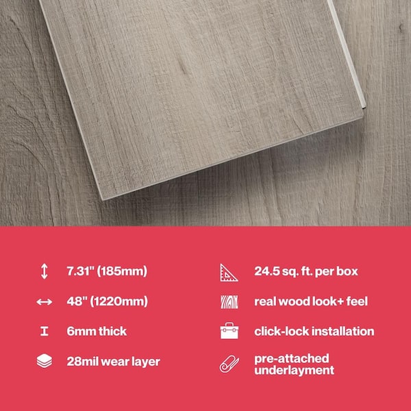 Lucida Surfaces MaxCore Silver Leaf 28 MIL x 7.3 in. W x 48 Lucida Surfaces MaxCore Silver Leaf 28 MIL x 7.3 in. W x 48