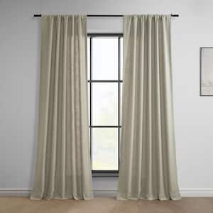 Light Taupe Brown Classic Faux Linen Rod Pocket Light Filtering Curtain - 50 in. W x 108 in. L (1 Panel)