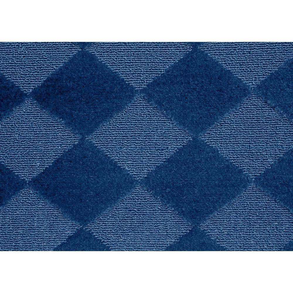 Navy Diamond Tufted 5' x 7' Stain-Resistant Area Rug