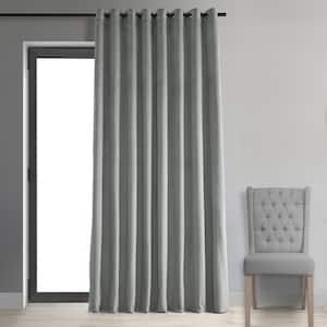Silver Grey Extra Wide Grommet Blackout Curtain - 100 in. W x 108 in. L (1 Panel)