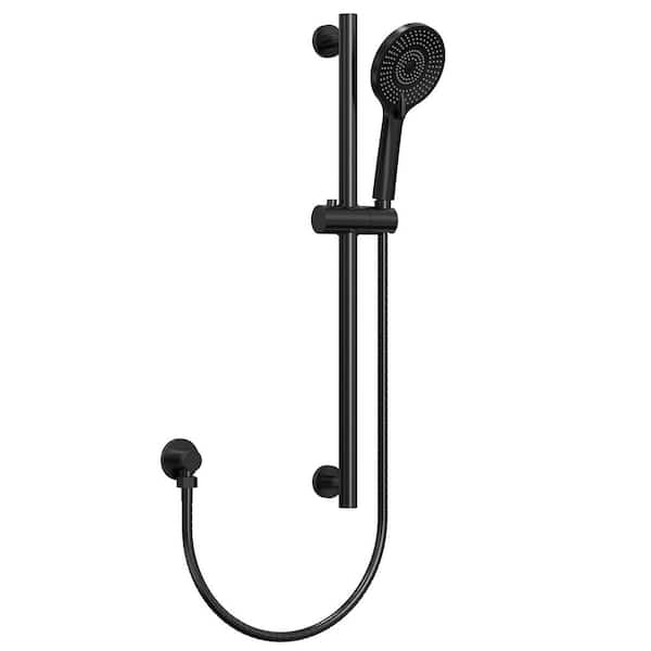Minimalist 3-Spray Wall Mount Handheld Shower Head 1.8 GPM in Matte Black