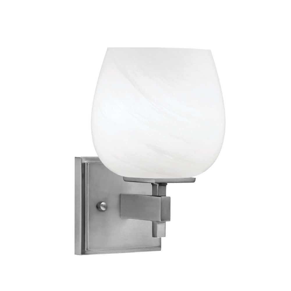 Bridgewater 1 Light Graphite Wall Sconce with 6 in. White Marble Glass ...