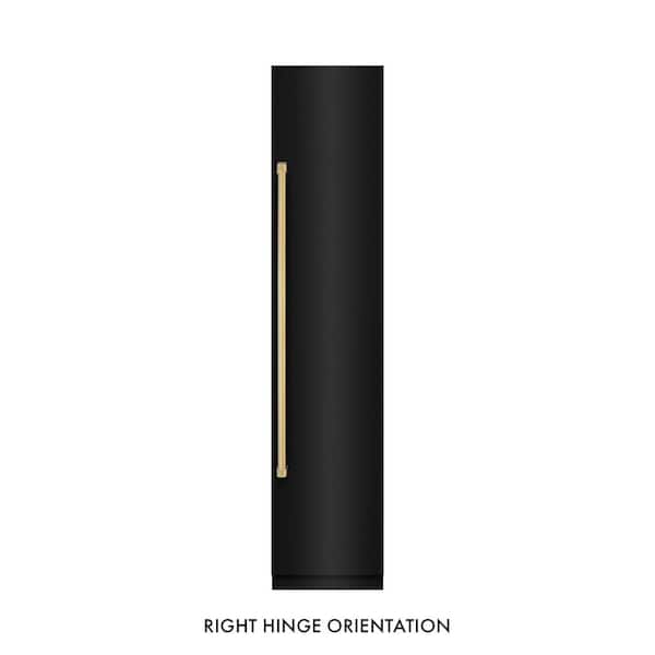 18 in. 8.6 cu. ft. Black Stainless Right Hinge Upright Column Freezer in Graphite Gray and Polished Gold Accents