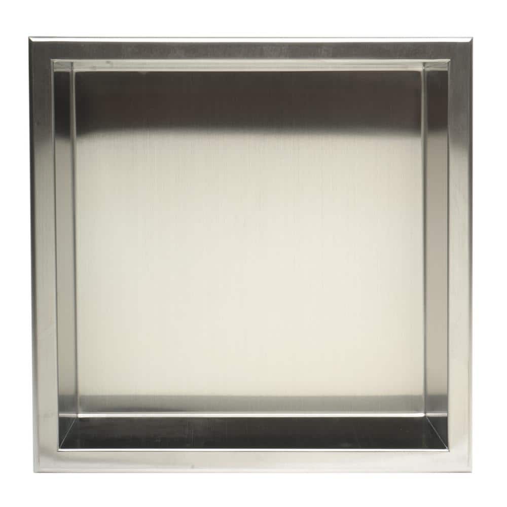12 x 12 Brushed Stainless Steel Wall Mount Shower Niche