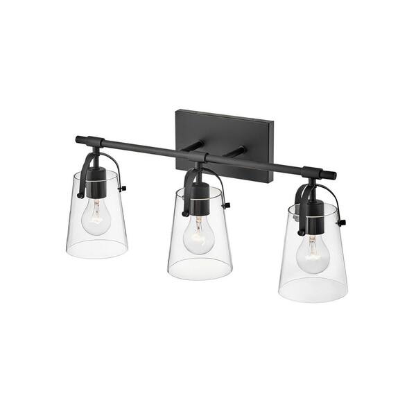 HINKLEY - Foster 22.75 in. 3-Light Black Vanity Light