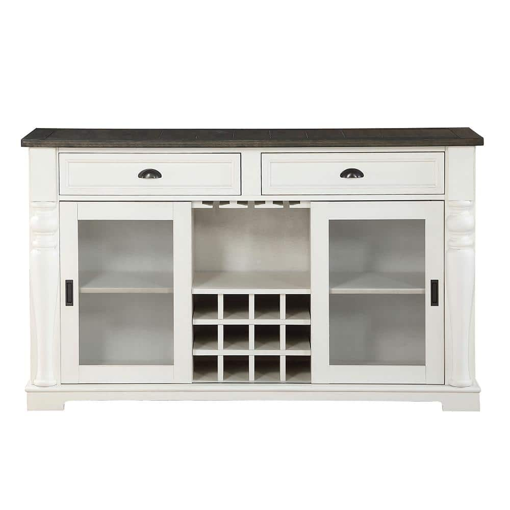 UPC 635178430795 product image for Joanna Two Tone Farmhouse Server with Glass Doors | upcitemdb.com