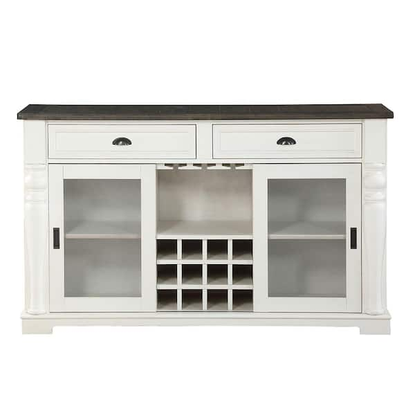 Steve Silver Joanna Two Tone Farmhouse Server with Glass Doors