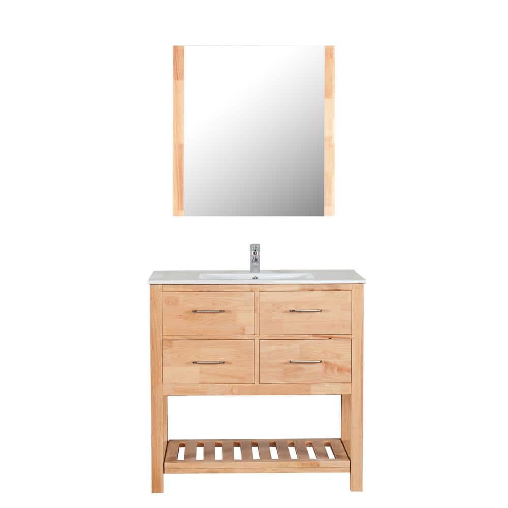 Santa Monica 36 in. W x 18 in. D Bath Vanity in NW with Ceramic Vanity Top 