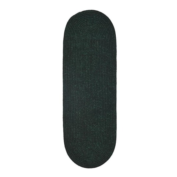 Better Trends Chenille Braid Collection Emerald Green 24" x 108" Runner 100% Polyester Reversible Solid Area Rug