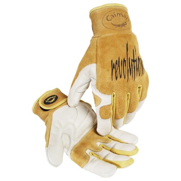 Extra Large Gold Ergonomic Cow Grain Multi-Task Welding Gloves