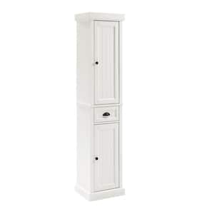 Seaside 16 in. Tall Linen Cabinet in Distressed White