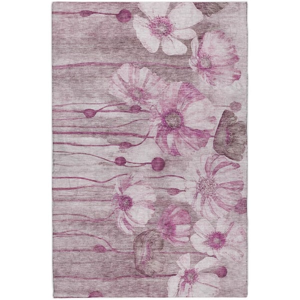 Dream Shag Premium Machine Washable Abstract ADS712 Plum 10 ft. x 14 ft. Area Rug