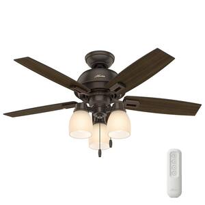 Donegan 44 in. Indoor Onyx Bengal Bronze Ceiling Fan With LED Light Kit and Remote