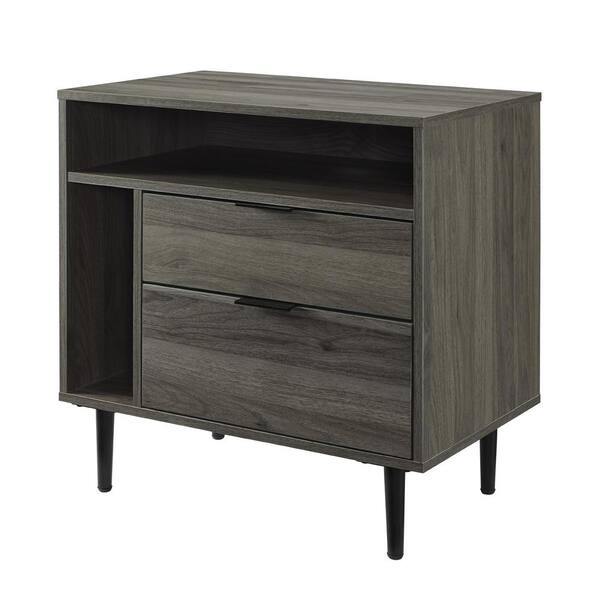 Walker Edison Furniture Company 25, Gray Side Table With Storage