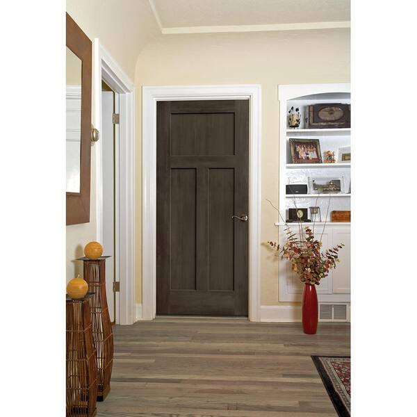 JELD-WEN 32 in. x 80 in. Craftsman Espresso Stain Left-Hand Solid