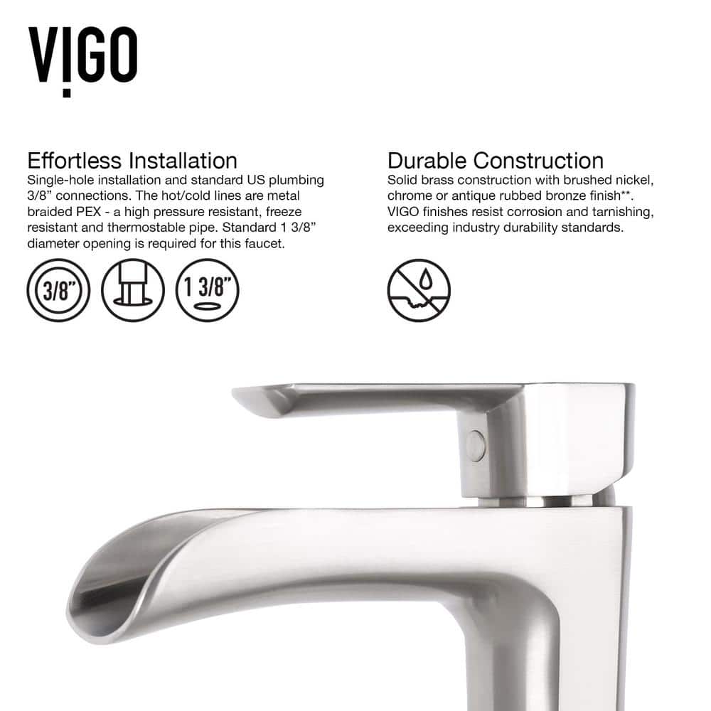Bryant 17" White Matte Stone Vessel Sink with Waterfall Faucet