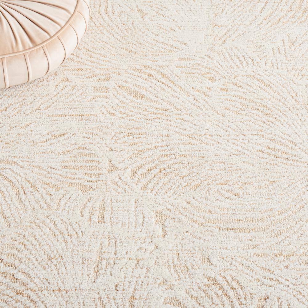 Gold and Ivory Tufted Wool 3' x 5' Area Rug