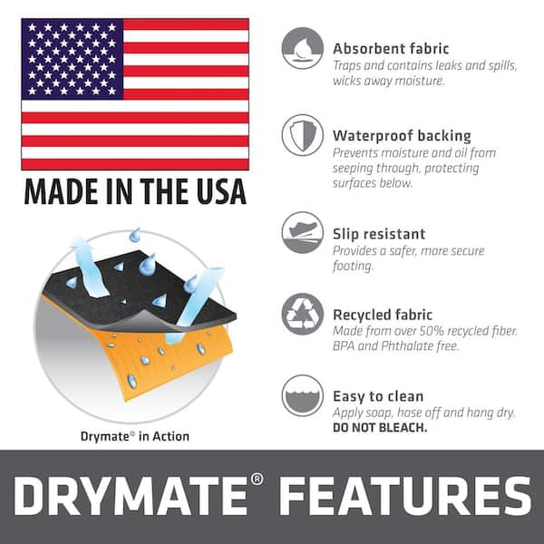 Drymate Oil Spill Mat, Premium Absorbent Pad Contains Liquids Reusable/Durable