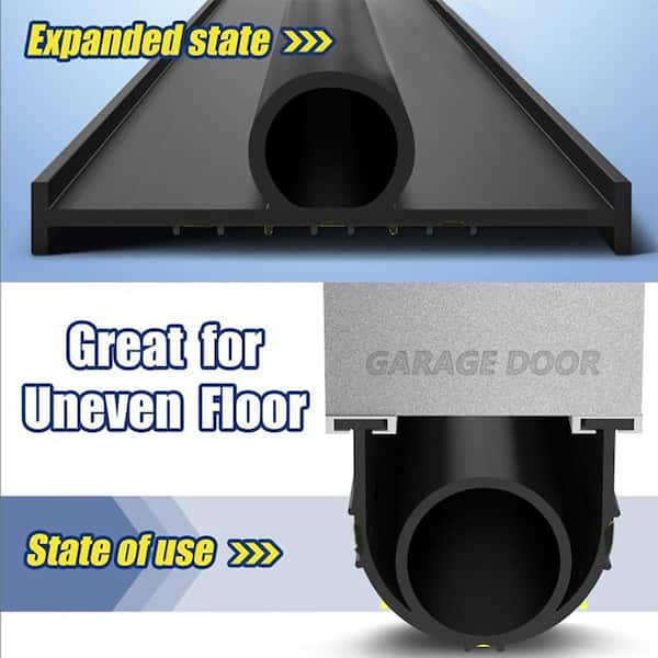 Universele Garagedeurafdichting 3m, Multifunctionele Garagedeur Rubberen Afdichtstrip Garagedeur Bodemafdichtingsstrip Tochtstrippen Z