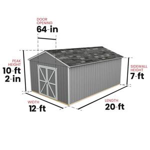 Do-it Yourself Astoria 12 ft. x 20 ft. Outdoor Wood Storage Shed with Smartside and Floor system Included (240 sq. ft.)