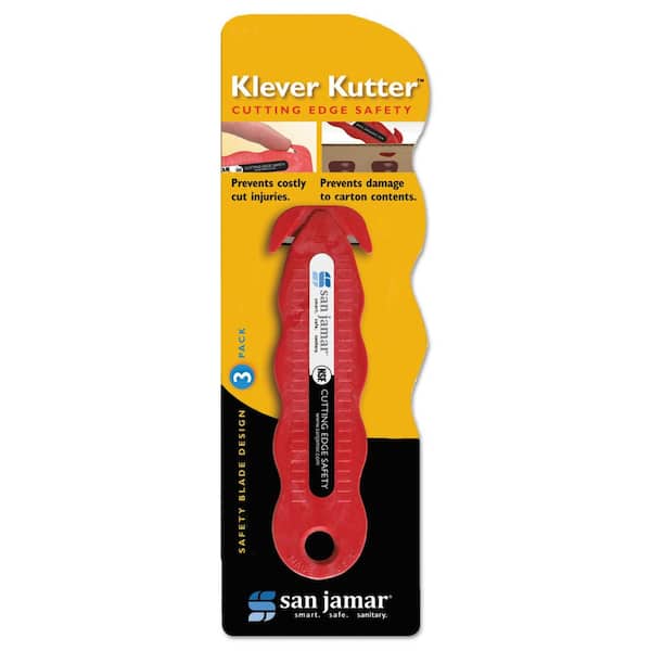 San Jamar Red Klever Kutter Safety Cutter (Pack of 3)