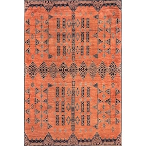 Quincy Machine Washable Rust Doormat 3 ft. x 5 ft. Persian Cotton Area Rug