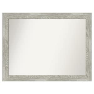 Dove Greywash 48 in. x 37 in. Custom Non-Beveled Distressed Recyled Polystyrene Bathroom Vanity Wall Mirror
