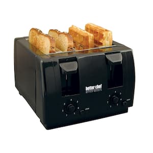Dual-Control 4-Slice Black Toaster