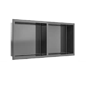 Niche 12 in. W x 4 in. D x 24 in. H Black Stainless Steel Bathroom Shelf