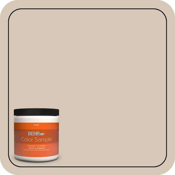 BEHR PREMIUM PLUS 8 oz. #MQ3-10 French Beige Flat Interior/Exterior Paint & Primer Color Sample