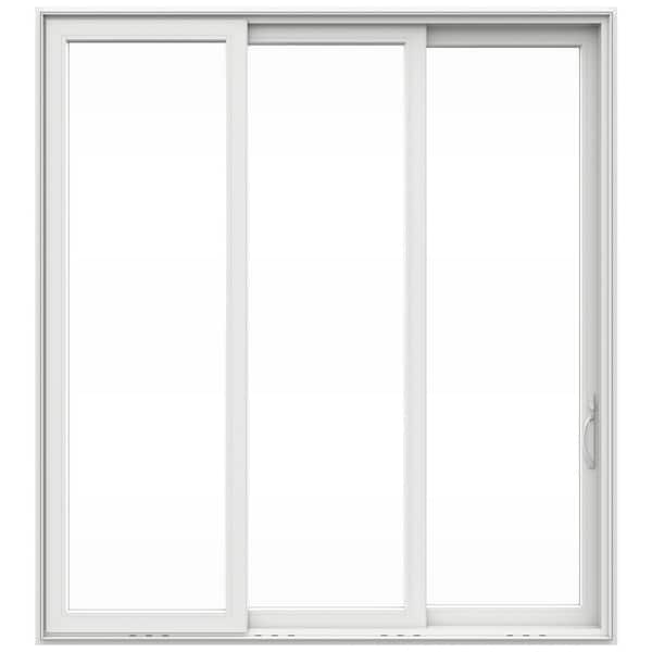 JELD-WEN V4500 Multi-Slide 105 in. x 120 in. Right-Hand Low-E White Vinyl 3-Panel Prehung Patio Door