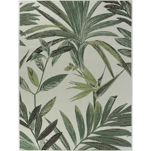 Green 2 x 3 Palm Leaf Indoor/Outdoor Area Rug
