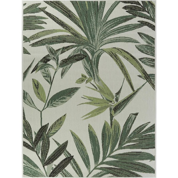 Green 2 x 3 Palm Doormat 2 ft. x 3 ft. Area Rug