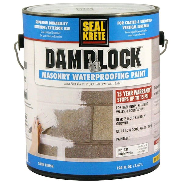 Seal Krete 1 Gal Damplock Masonry Waterproofing Paint 131001 - Retaining Wall Waterproofing Home Depot