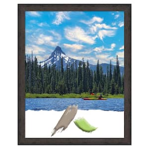 Dappled Black Brown Narrow Wood Picture Frame Opening Size 22 x 28 in.