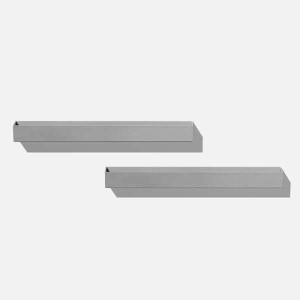 Veradek Geo Rectangular 32 in. Grey Plastic Hanging Planter (2-Pack)