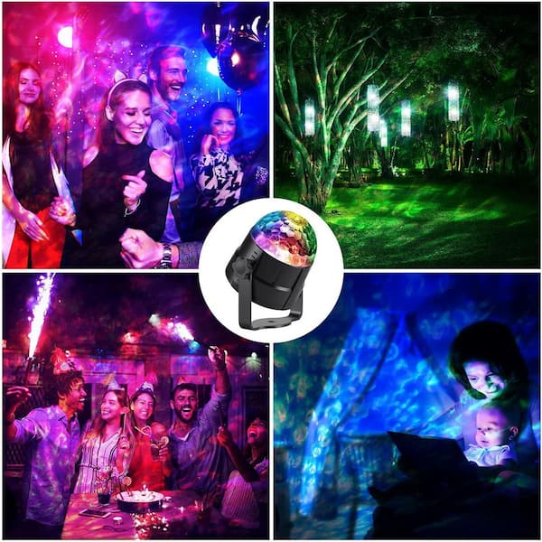 Water Wave LED Floodlight, 15-Colors, 1200-Lumen, 120° Beam Angle, Black Finish, LED Bulb Included, 3-Pack