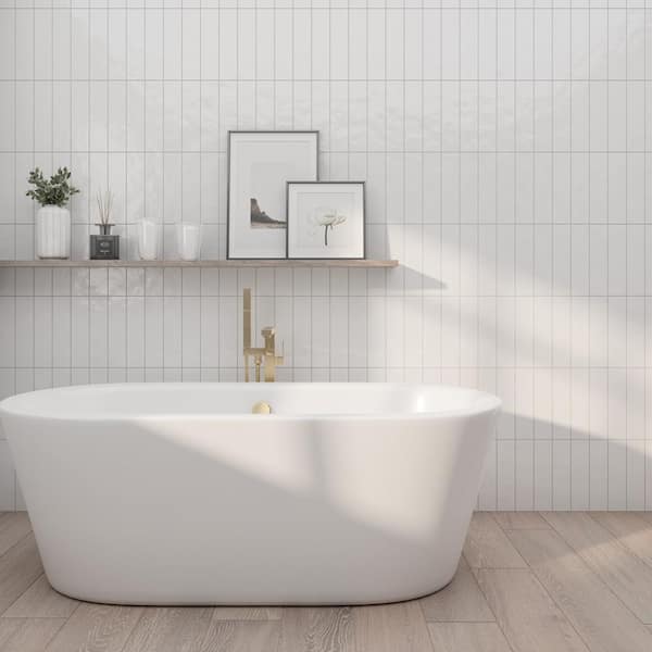 Boutique Ceramic Boutique Crafted White 3x12 3-in x 12-in Glazed Ceramic Subway Wall Tile