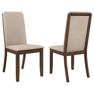 Wethersfield Latte Fabric Solid Back Side Chairs Set of 2