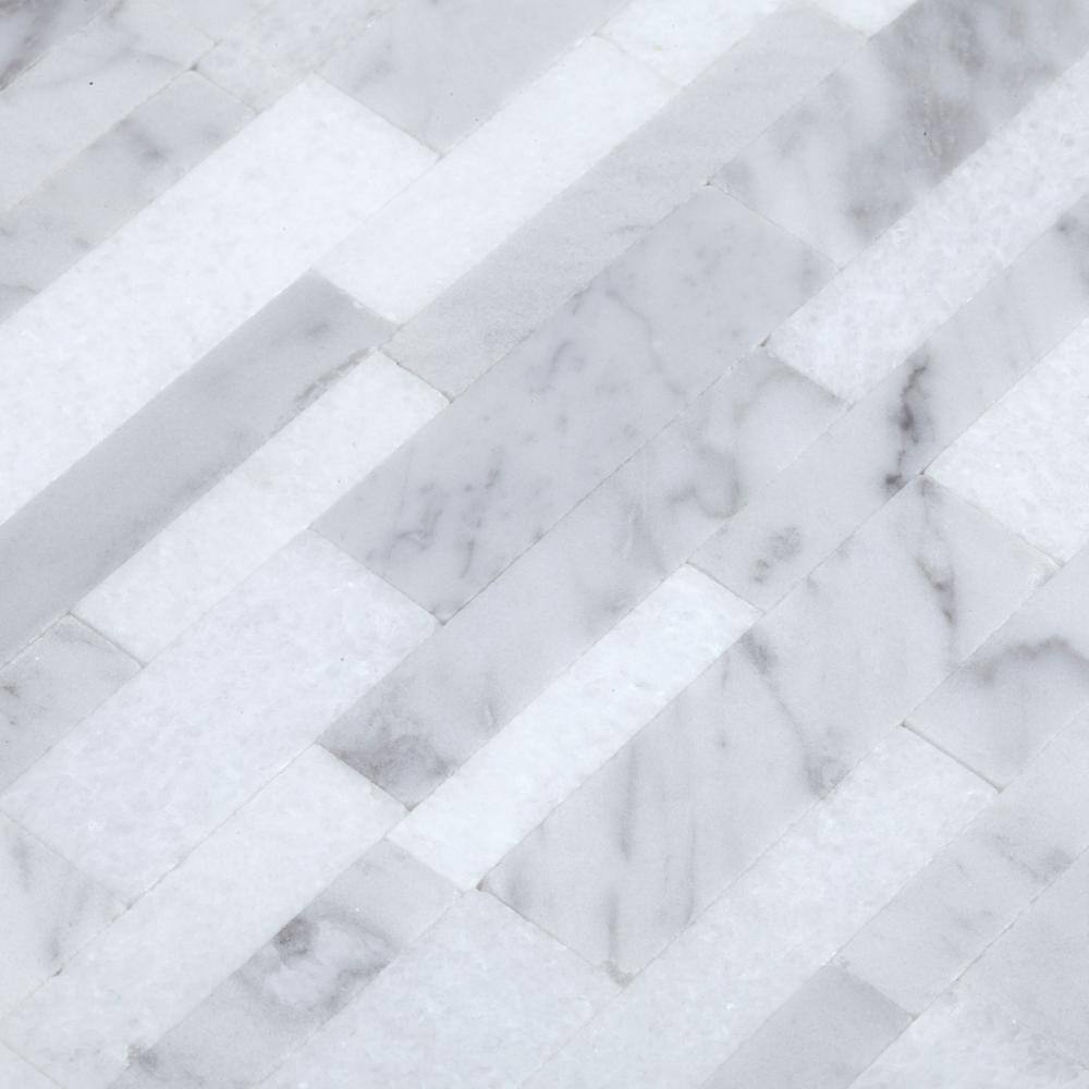 Gray Agate White and Gray Peel and Stick Stone Wall Mosaic Tile