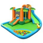 Costway Multi-Color 6-In-1 Inflatable Dual Slide Water Park Climbing ...
