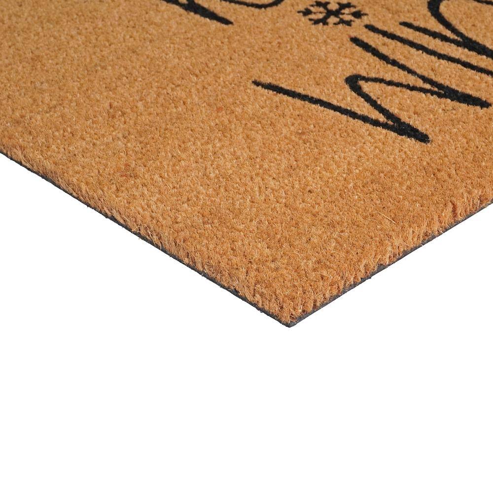 Hello Winter Coir Rectangular Outdoor Doormat