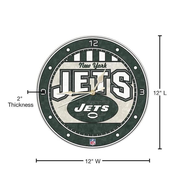 New York Jets 12 Art-Glass Wall Clock