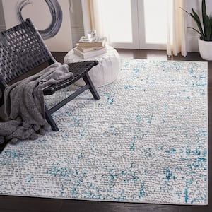 Amelia Gray/Turquoise 9 ft. x 12 ft. High-Low Distressed Area Rug