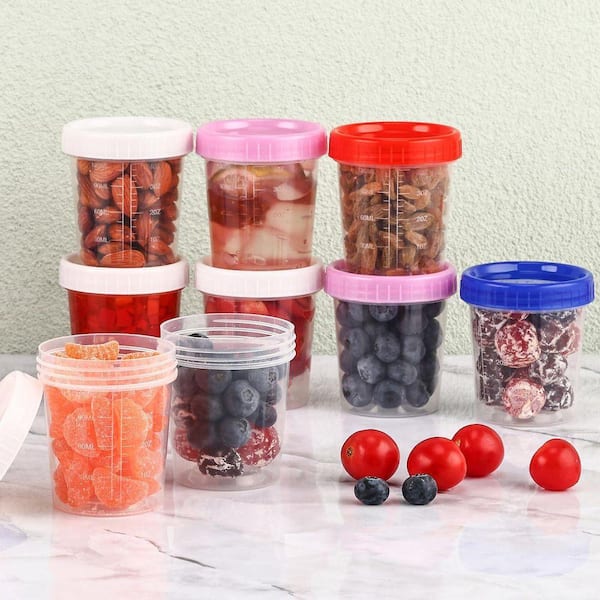 24-Pack 4 oz. Clear Plastic Food Storage Containers with Leakproof Screw Lids for Freezer and Microwave Use